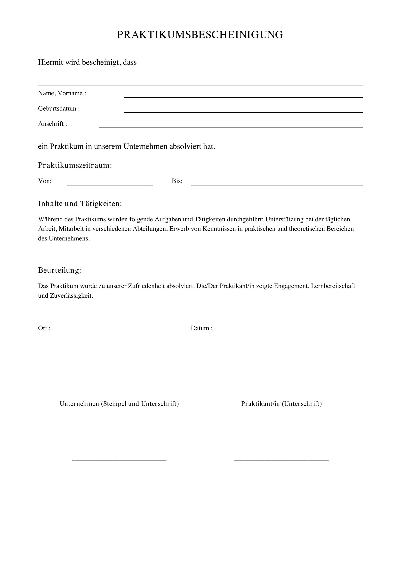 praktikumsbescheinigung-vorlage